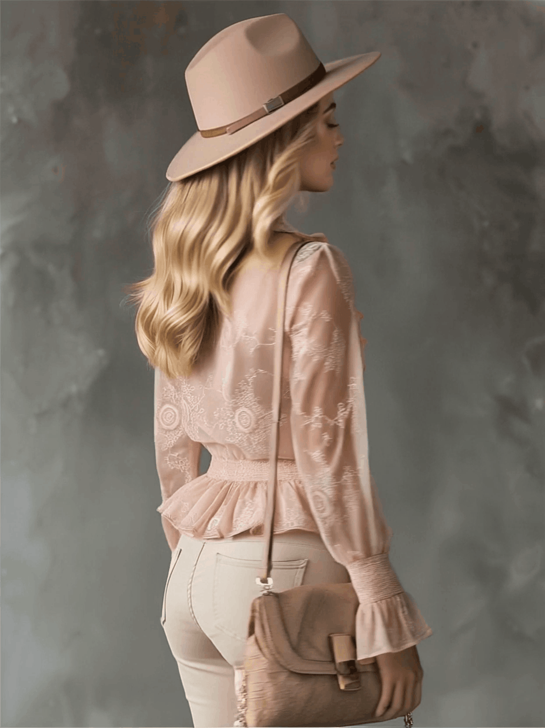 Evelyn - Bluse elegant für den Alltag aus Chiffon mit Volants und V-Ausschnitt