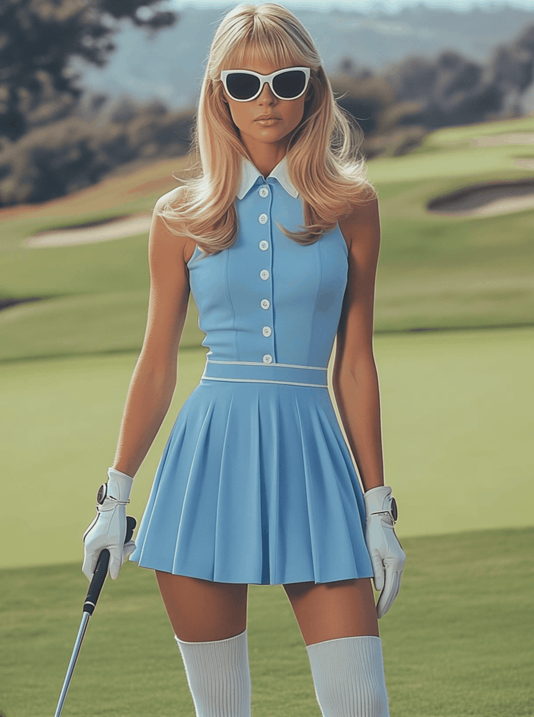 Tara - Elegantes Minikleid sportlich aus technischem Gewebe gestreift mit Kragen und Knöpfen ärmellos