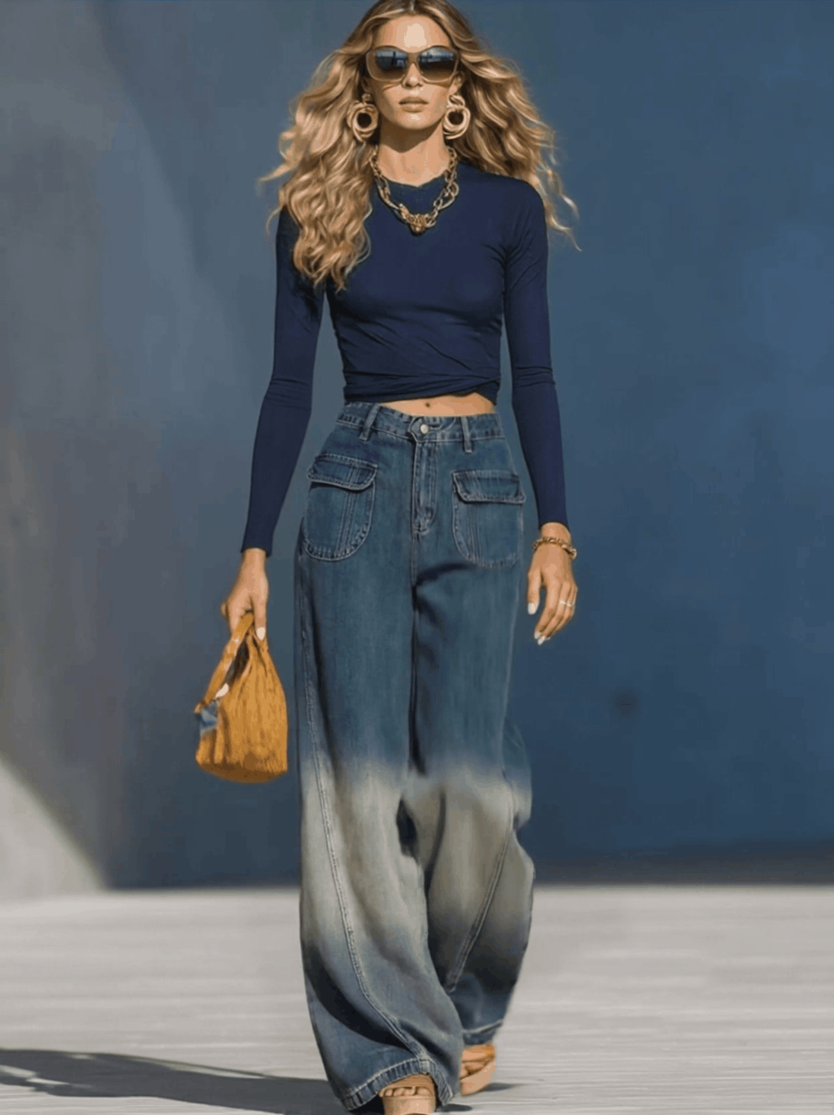 Bärbel - Hose lässig Western aus Jeansstoff Farbverlauf