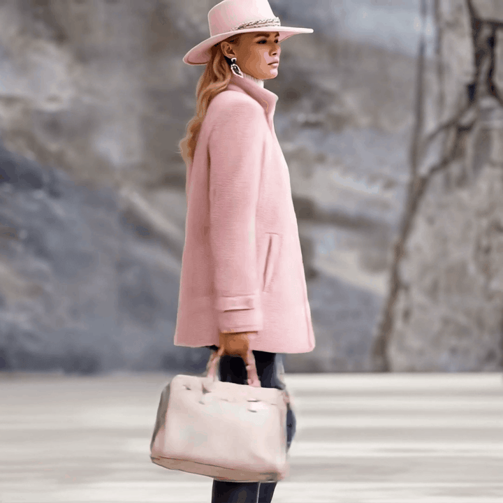 Annette - Mantel lässig Retro mit Reißverschluss und Kragen