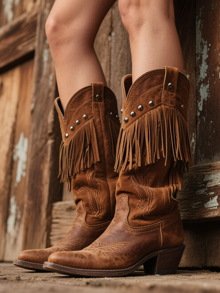 Elke - Cowboy-Stiefel aus Kunstwildleder