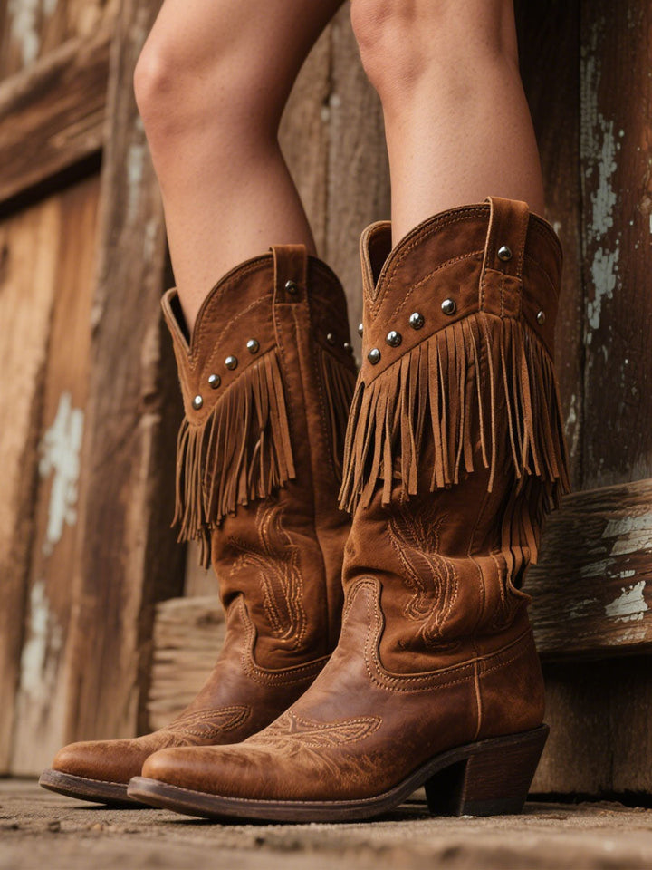 Elke - Cowboy-Stiefel aus Kunstwildleder