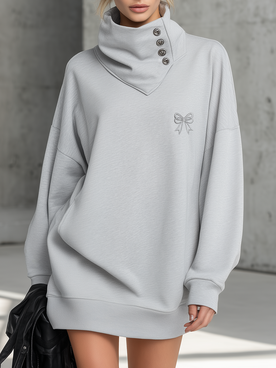 Juna - Sportliches Minikleid aus technischem Gewebe mit Kragen