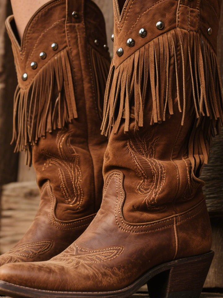 Elke - Cowboy-Stiefel aus Kunstwildleder