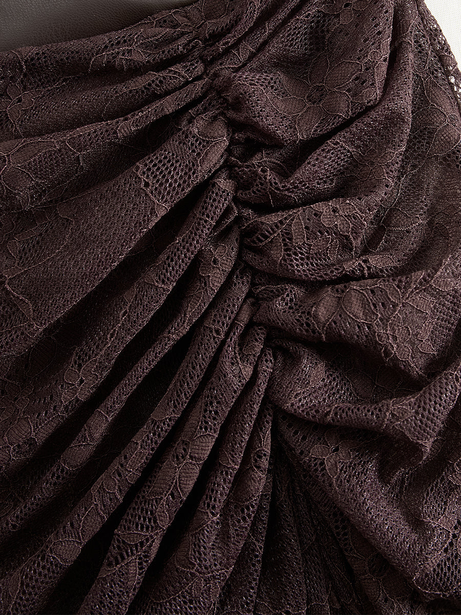 Finja - Maxikleid Retro für besondere Abende aus Spitze mit V-Ausschnitt und Einsätze aus Spitze
