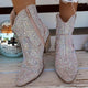 Rieke - Cowboy-Stiefel mit Reißverschluss und Absatz mit Linie streckend