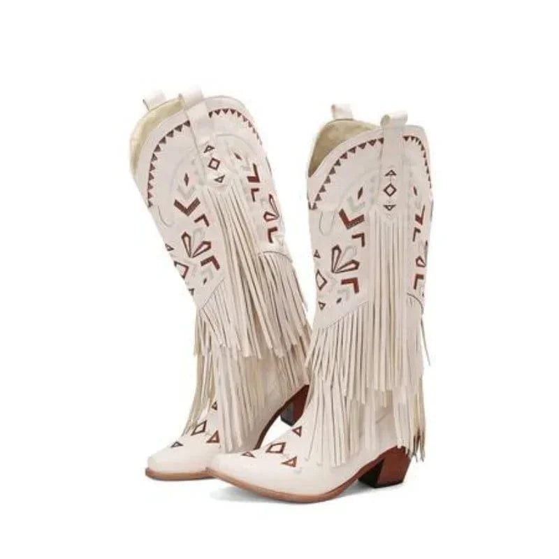 Sandra - Cowboy-Stiefel mit Absatz und Schnitt mit Knöchel
