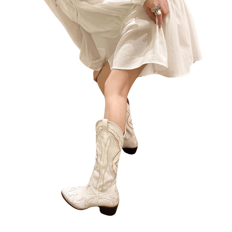 Annelie - Cowboy-Stiefel mit Absatz im Stil authentisch mit Linie streckend