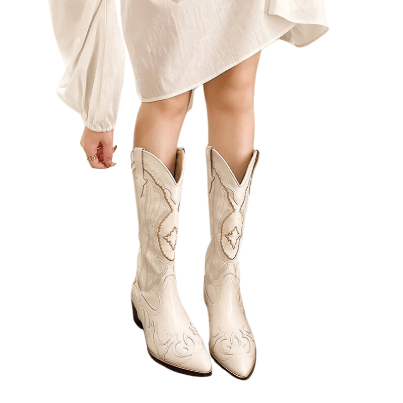 Annelie - Cowboy-Stiefel mit Absatz im Stil authentisch mit Linie streckend