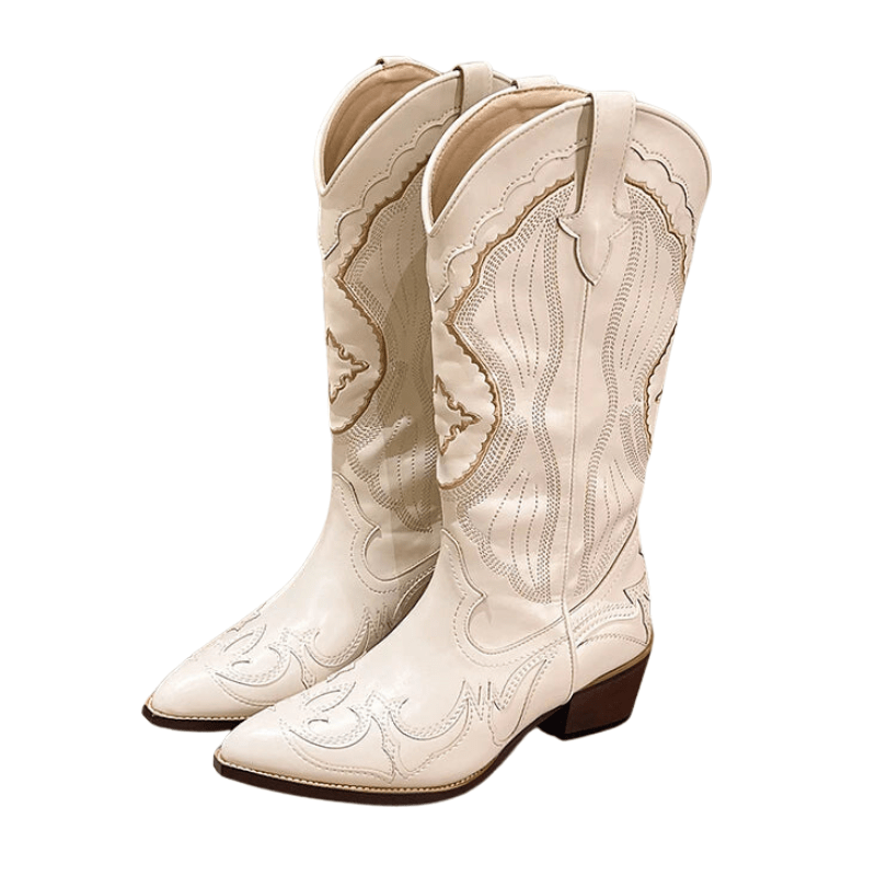 Annelie - Cowboy-Stiefel mit Absatz im Stil authentisch mit Linie streckend