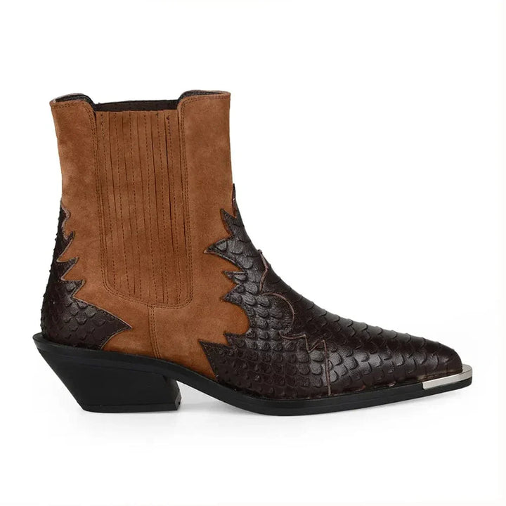Ursula - Cowboy-Stiefel mit Absatz im Stil authentisch mit Schnitt raffiniert