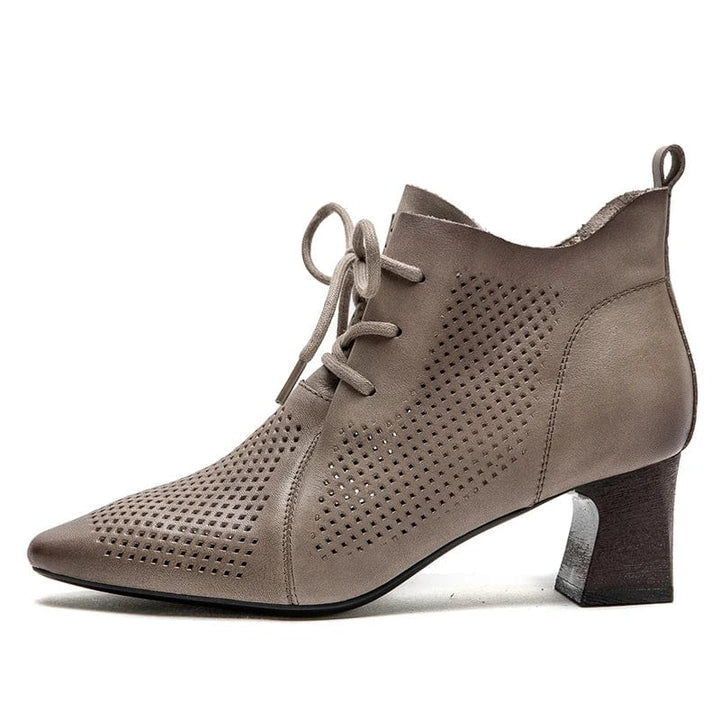 Merle - Stiefeletten Western aus Spitze mit Reißverschluss und Absatz mit Anmutung Western