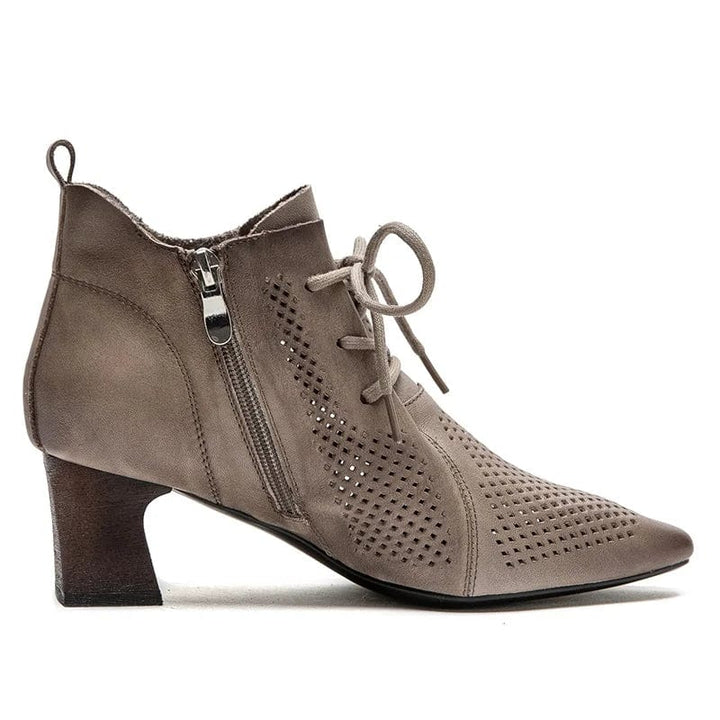 Merle - Stiefeletten Western aus Spitze mit Reißverschluss und Absatz mit Anmutung Western