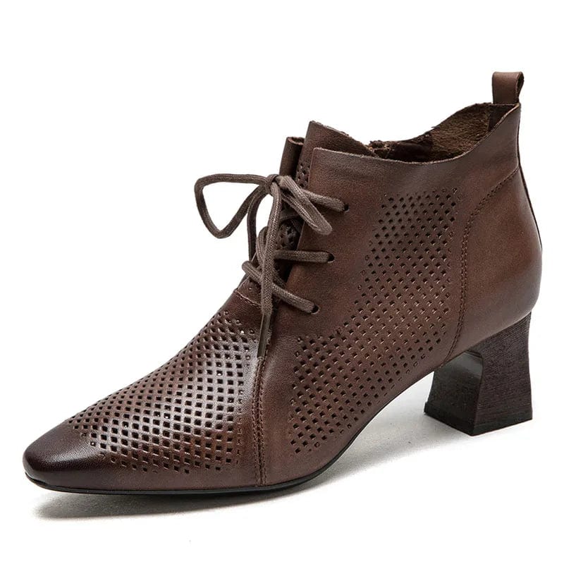 Merle - Stiefeletten Western aus Spitze mit Reißverschluss und Absatz mit Anmutung Western