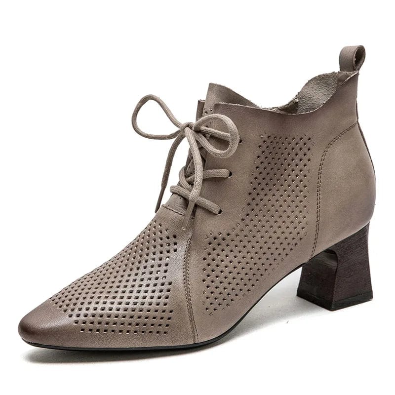 Merle - Stiefeletten Western aus Spitze mit Reißverschluss und Absatz mit Anmutung Western