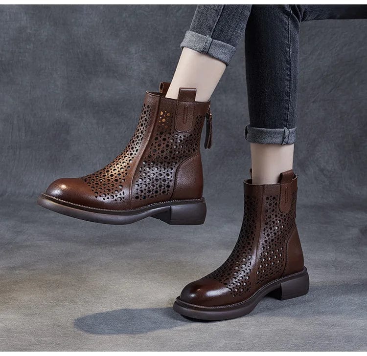 Nina - Stiefeletten Western mit Reißverschluss und Absatz