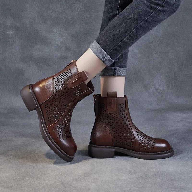 Nina - Stiefeletten Western mit Reißverschluss und Absatz