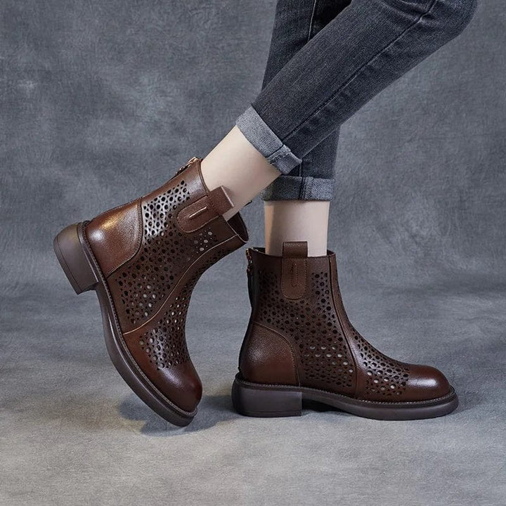 Nina - Stiefeletten Western mit Reißverschluss und Absatz