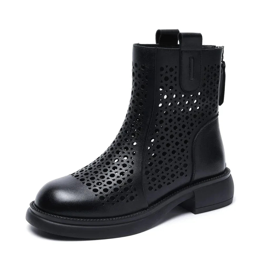 Nina - Stiefeletten Western mit Reißverschluss und Absatz