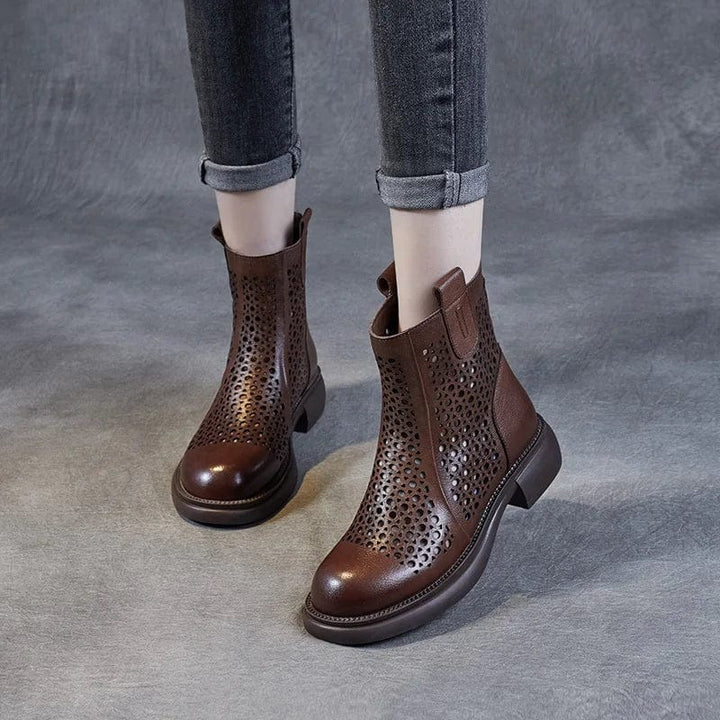 Nina - Stiefeletten Western mit Reißverschluss und Absatz