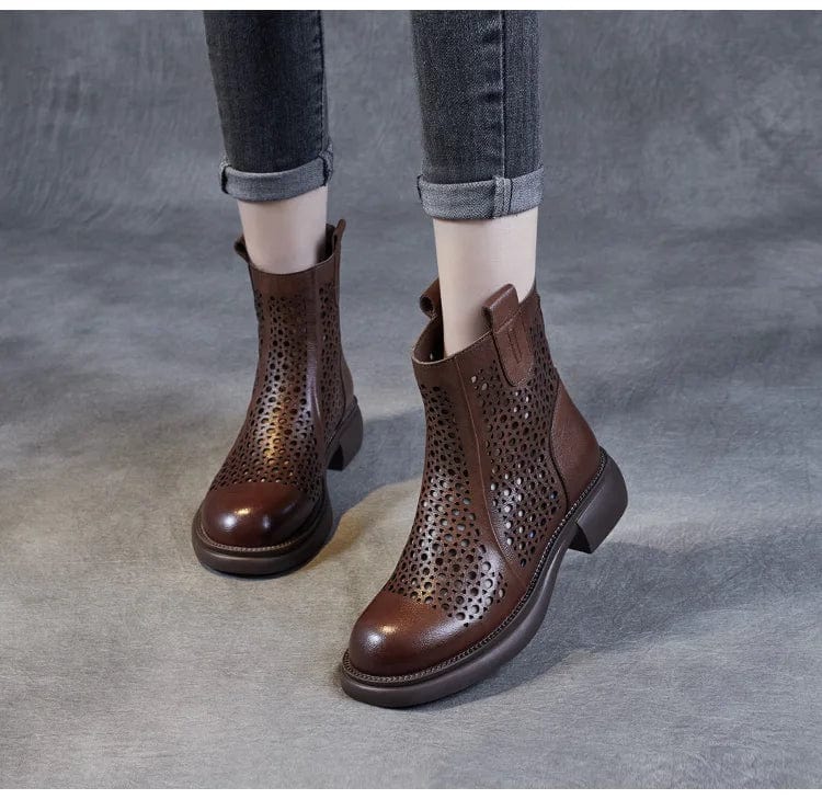 Nina - Stiefeletten Western mit Reißverschluss und Absatz