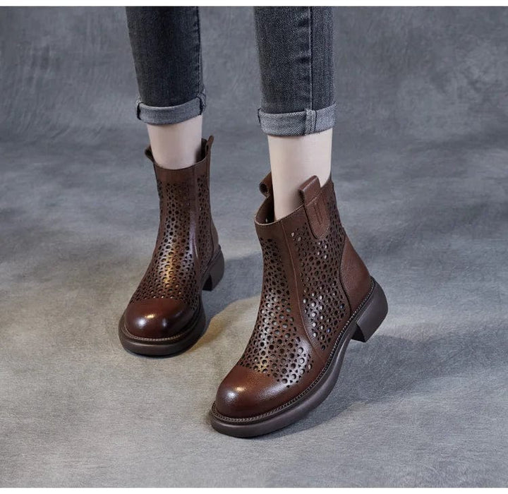 Nina - Stiefeletten Western mit Reißverschluss und Absatz