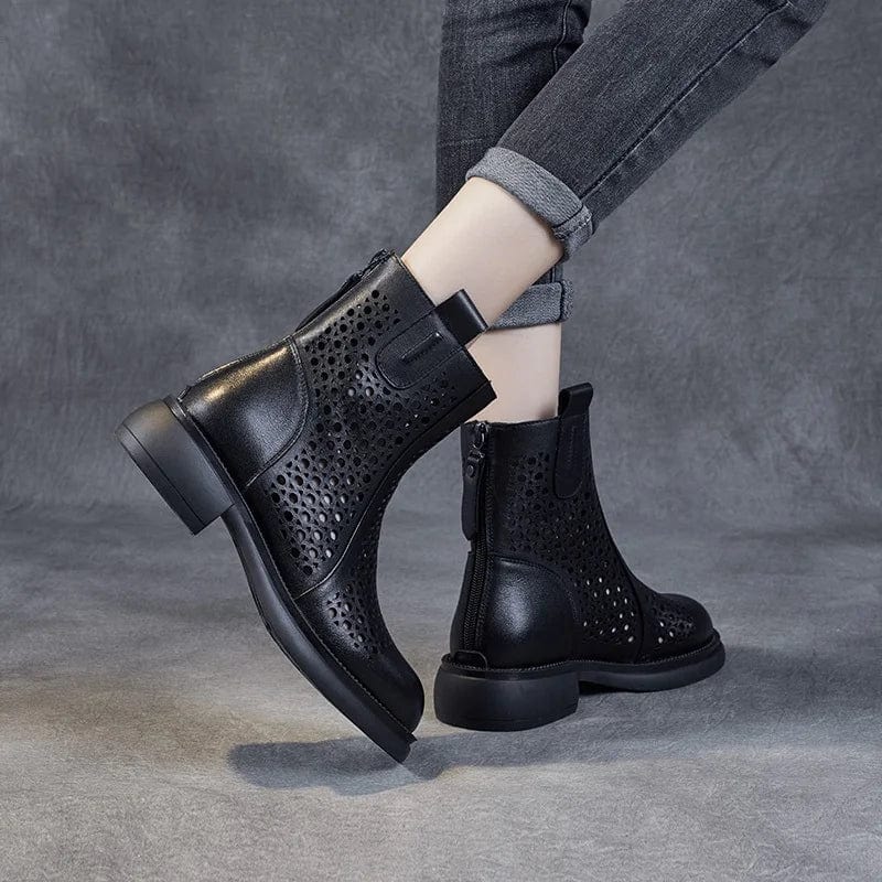 Nina - Stiefeletten Western mit Reißverschluss und Absatz