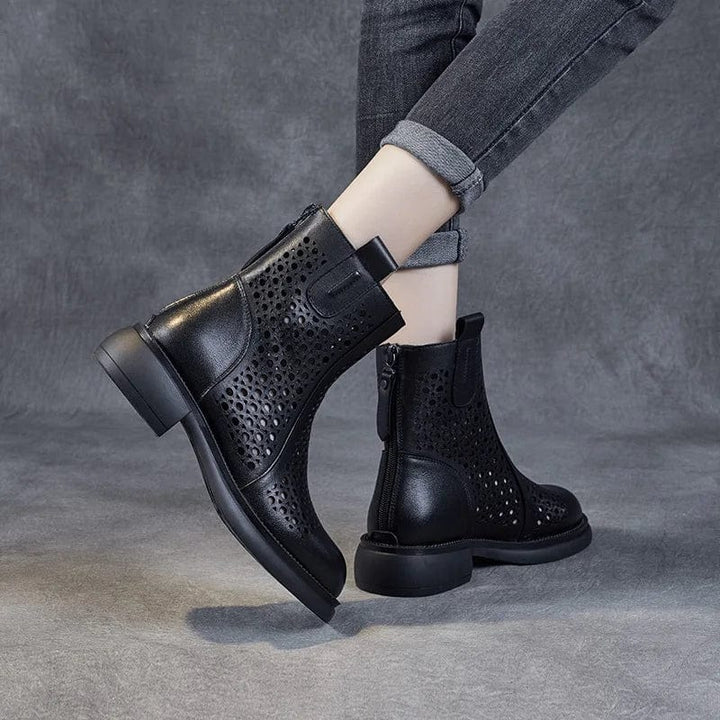 Nina - Stiefeletten Western mit Reißverschluss und Absatz