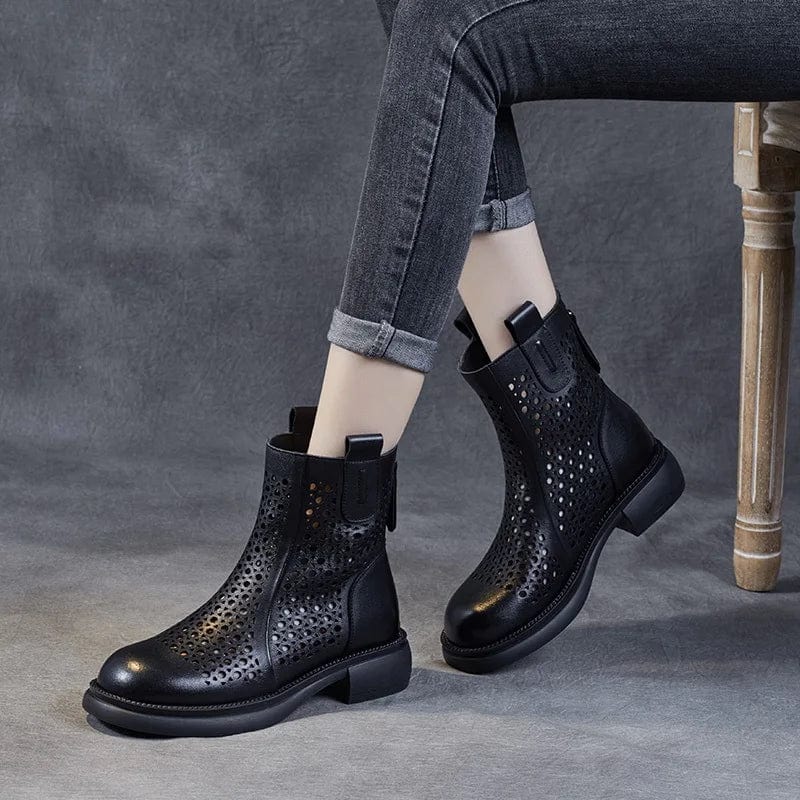Nina - Stiefeletten Western mit Reißverschluss und Absatz