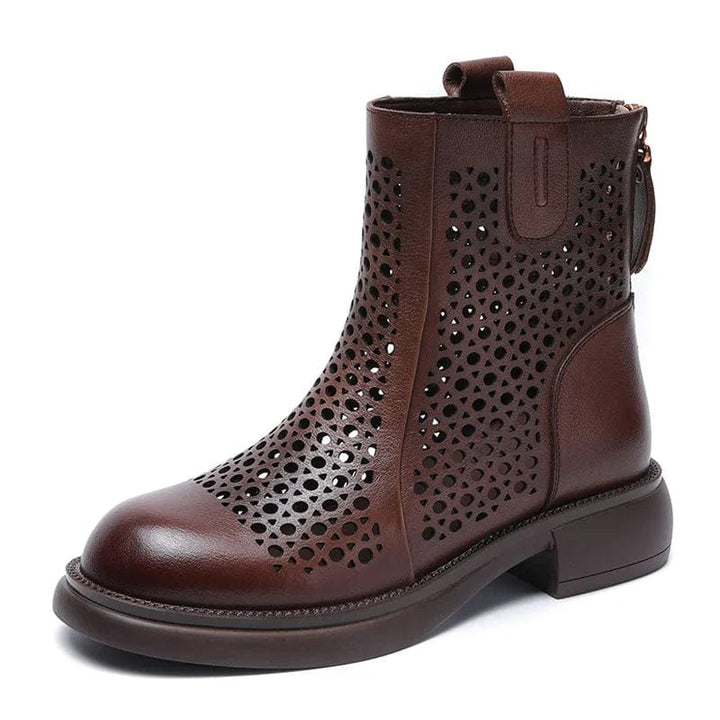 Nina - Stiefeletten Western mit Reißverschluss und Absatz