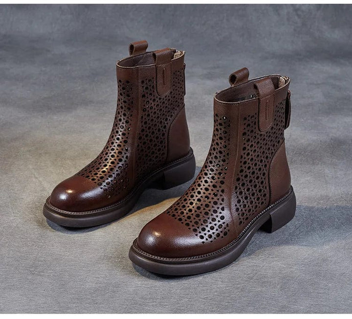 Nina - Stiefeletten Western mit Reißverschluss und Absatz