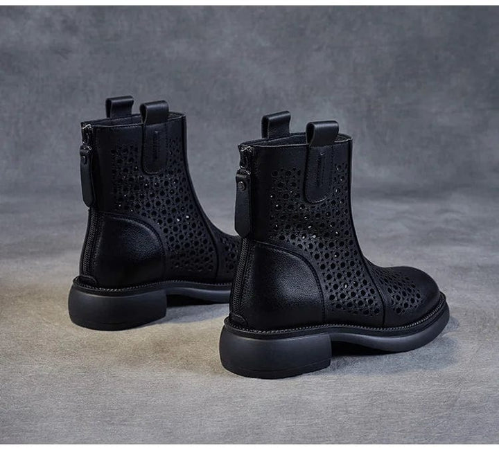 Nina - Stiefeletten Western mit Reißverschluss und Absatz