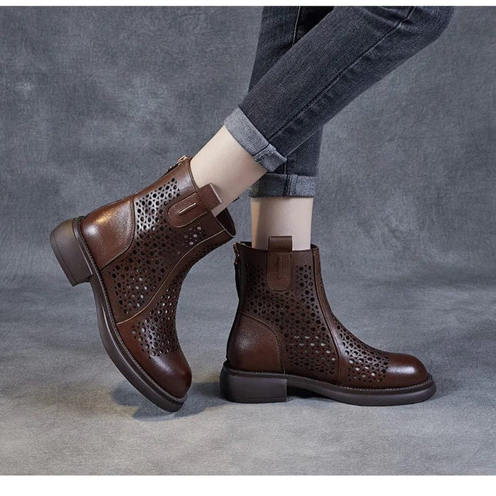 Nina - Stiefeletten Western mit Reißverschluss und Absatz