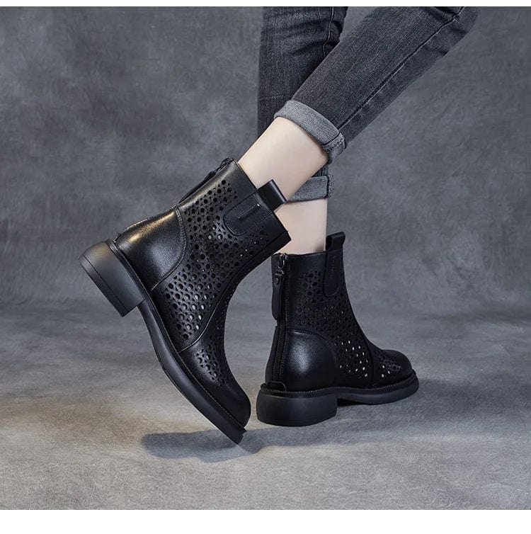 Nina - Stiefeletten Western mit Reißverschluss und Absatz