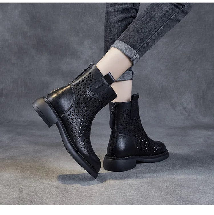 Nina - Stiefeletten Western mit Reißverschluss und Absatz