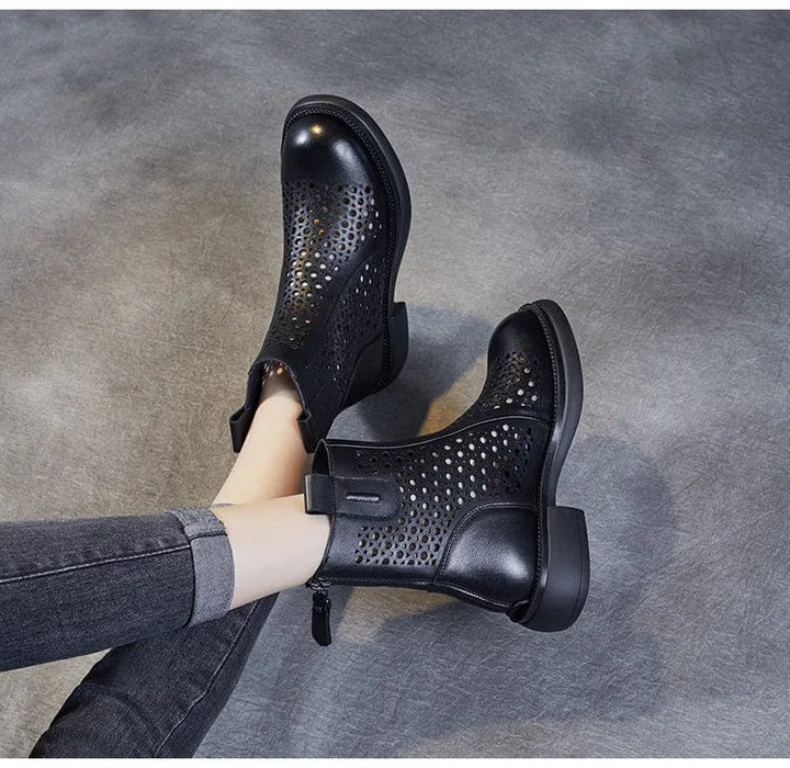 Nina - Stiefeletten Western mit Reißverschluss und Absatz