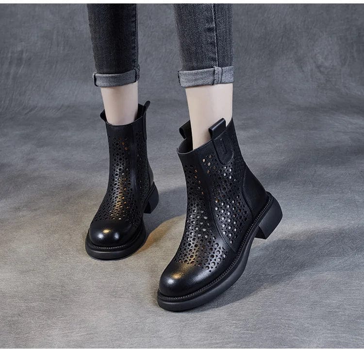 Nina - Stiefeletten Western mit Reißverschluss und Absatz