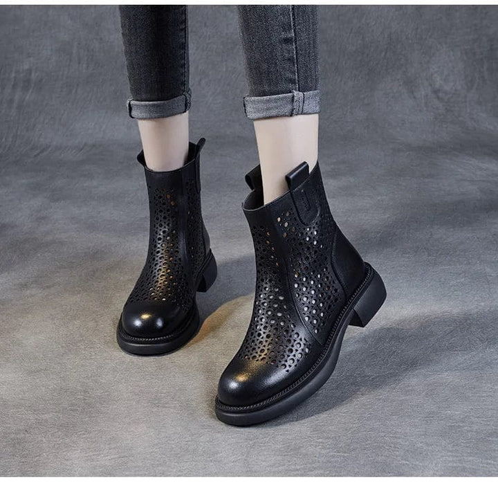 Nina - Stiefeletten Western mit Reißverschluss und Absatz