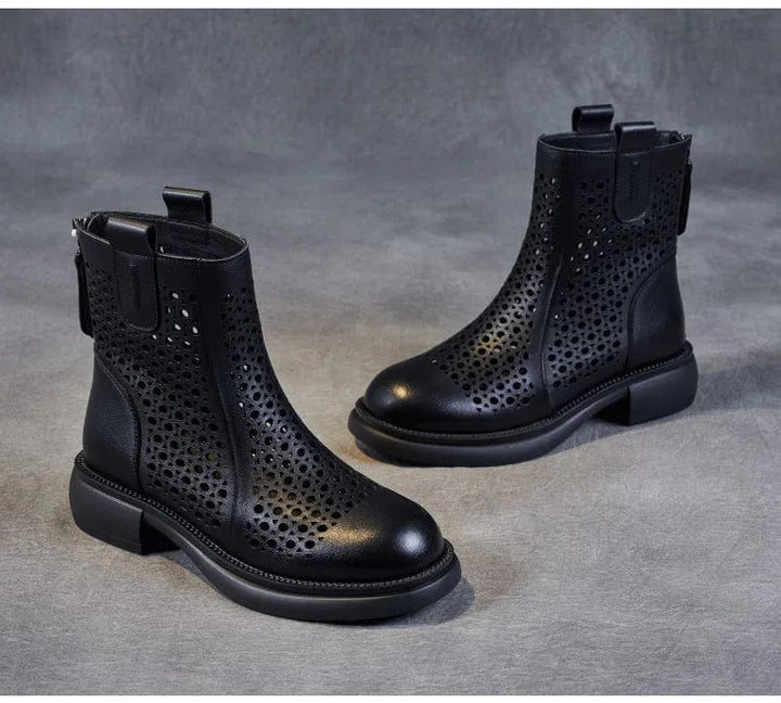 Nina - Stiefeletten Western mit Reißverschluss und Absatz
