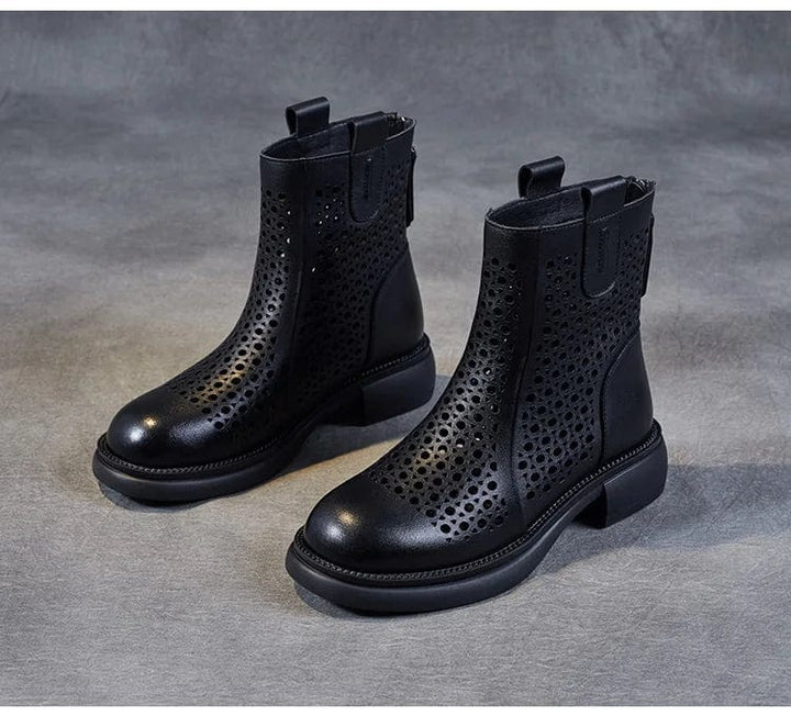 Nina - Stiefeletten Western mit Reißverschluss und Absatz