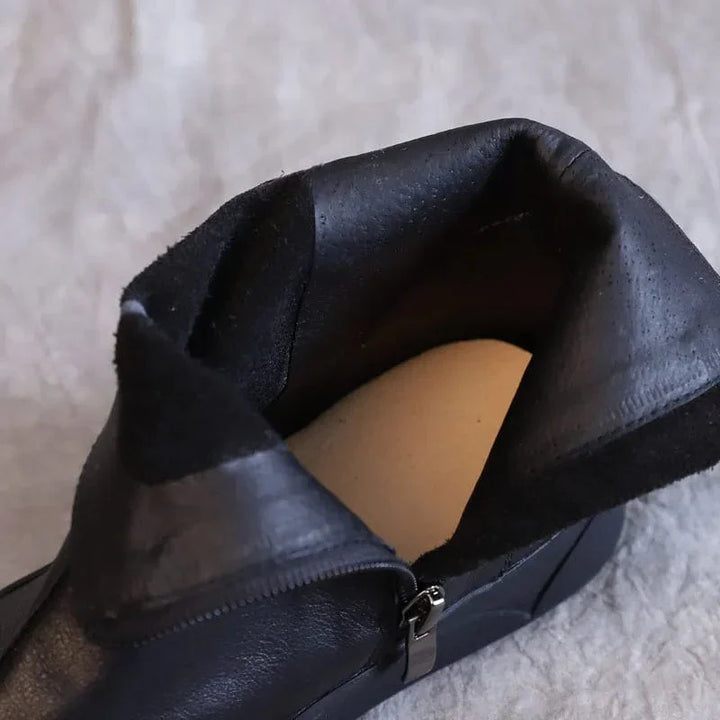 Livia - Stiefeletten Western mit Reißverschluss mit Linie streckend