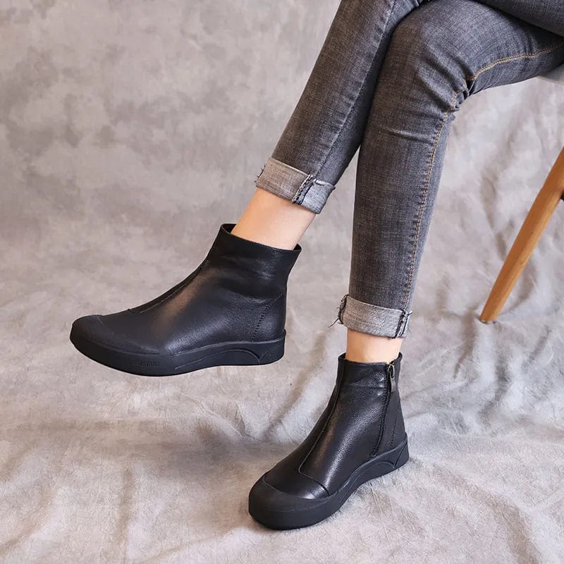 Livia - Stiefeletten Western mit Reißverschluss mit Linie streckend