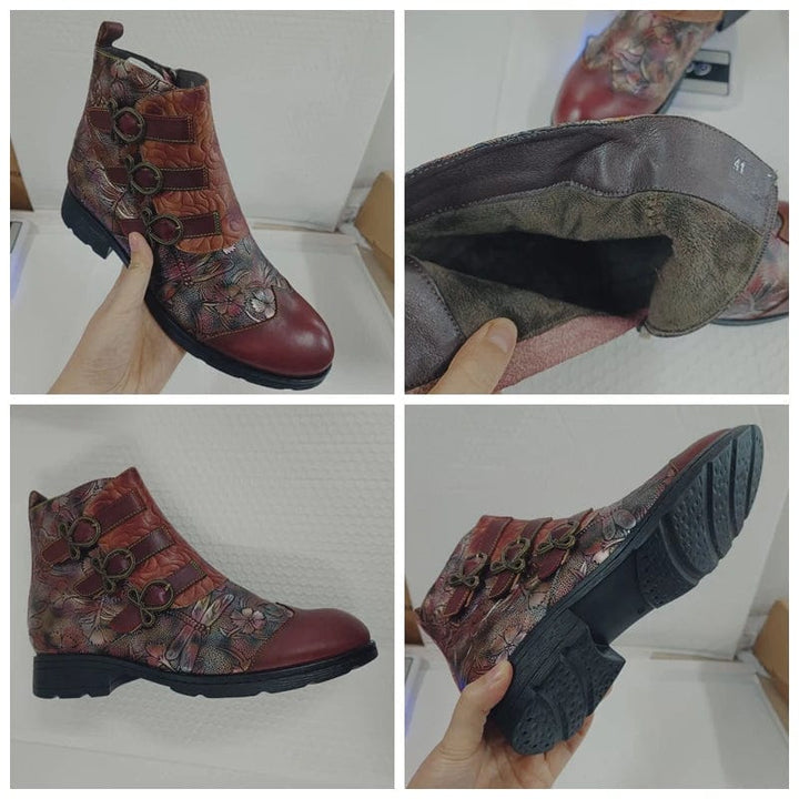 Rosa - Stiefeletten Western mit Reißverschluss mit Anmutung Western