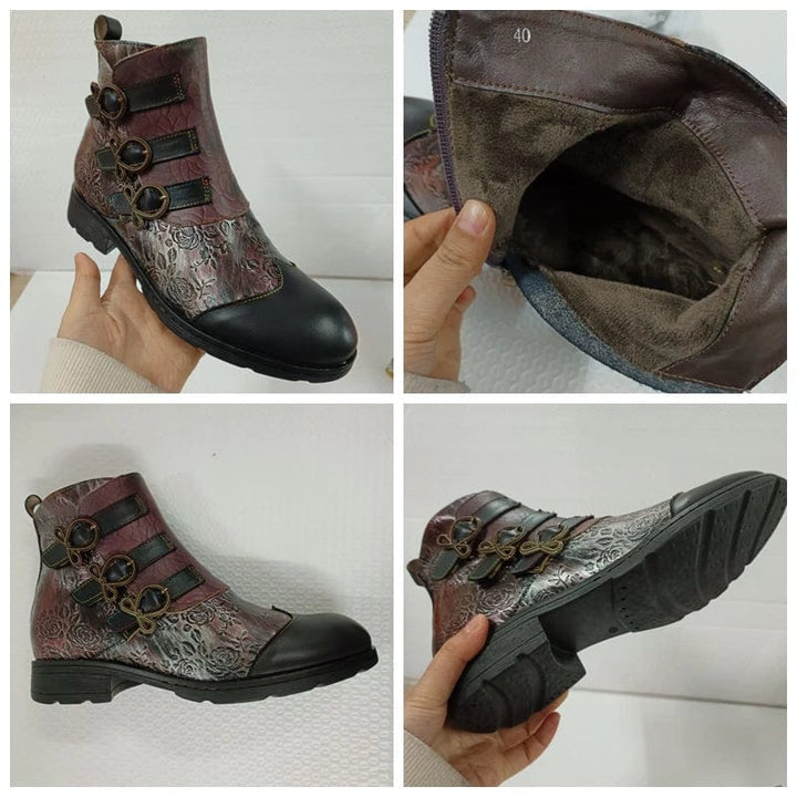 Rosa - Stiefeletten Western mit Reißverschluss mit Anmutung Western