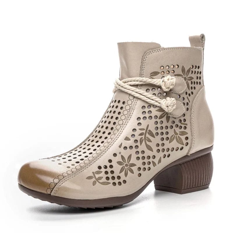 Romy - Stiefeletten Western mit Reißverschluss und Absatz im Stil Rodeo