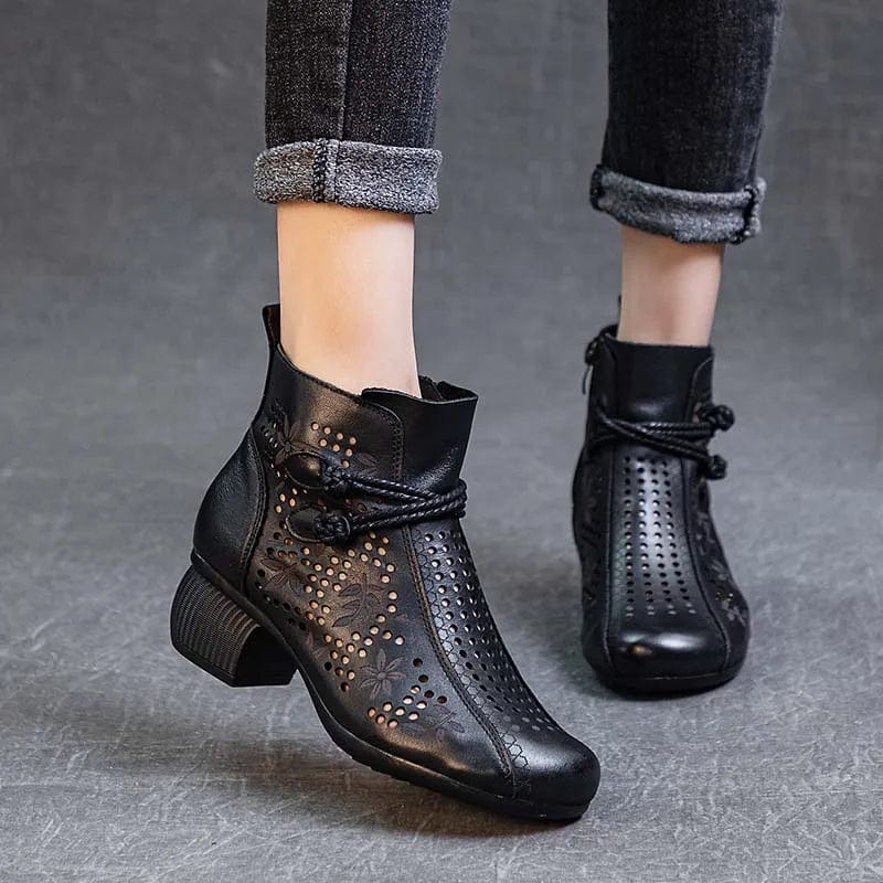 Romy - Stiefeletten Western mit Reißverschluss und Absatz im Stil Rodeo