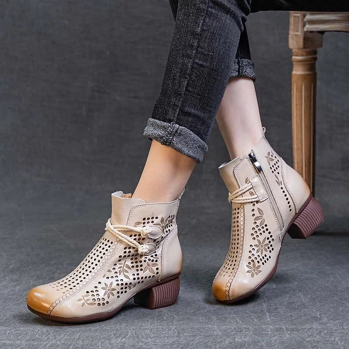 Romy - Stiefeletten Western mit Reißverschluss und Absatz im Stil Rodeo