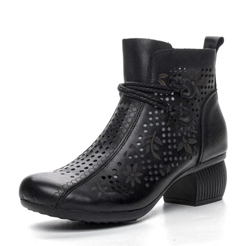 Romy - Stiefeletten Western mit Reißverschluss und Absatz im Stil Rodeo