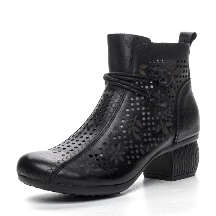 Romy - Stiefeletten Western mit Reißverschluss und Absatz im Stil Rodeo