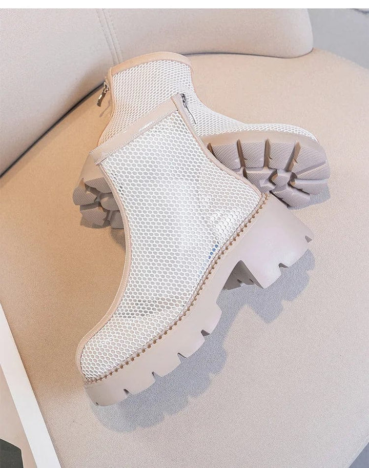 Franziska - Stiefeletten Western mit Reißverschluss und Absatz mit Anmutung Western